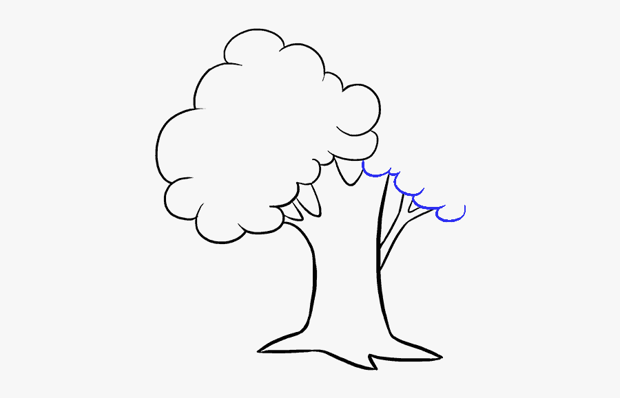 How To Draw Cartoon Tree - Drawing Picture Of A Tree, Transparent Clipart