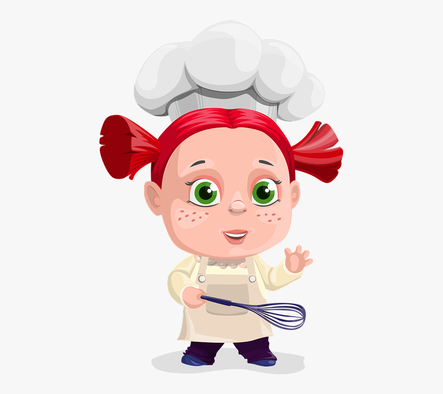 Girl, Cook, Cooking, Paddle, Kid, Child, Food, Kitchen - Male Cartoon Character With Freckles, Transparent Clipart