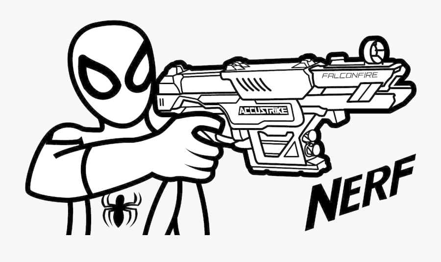 Nerf Gun Black And White, Transparent Clipart