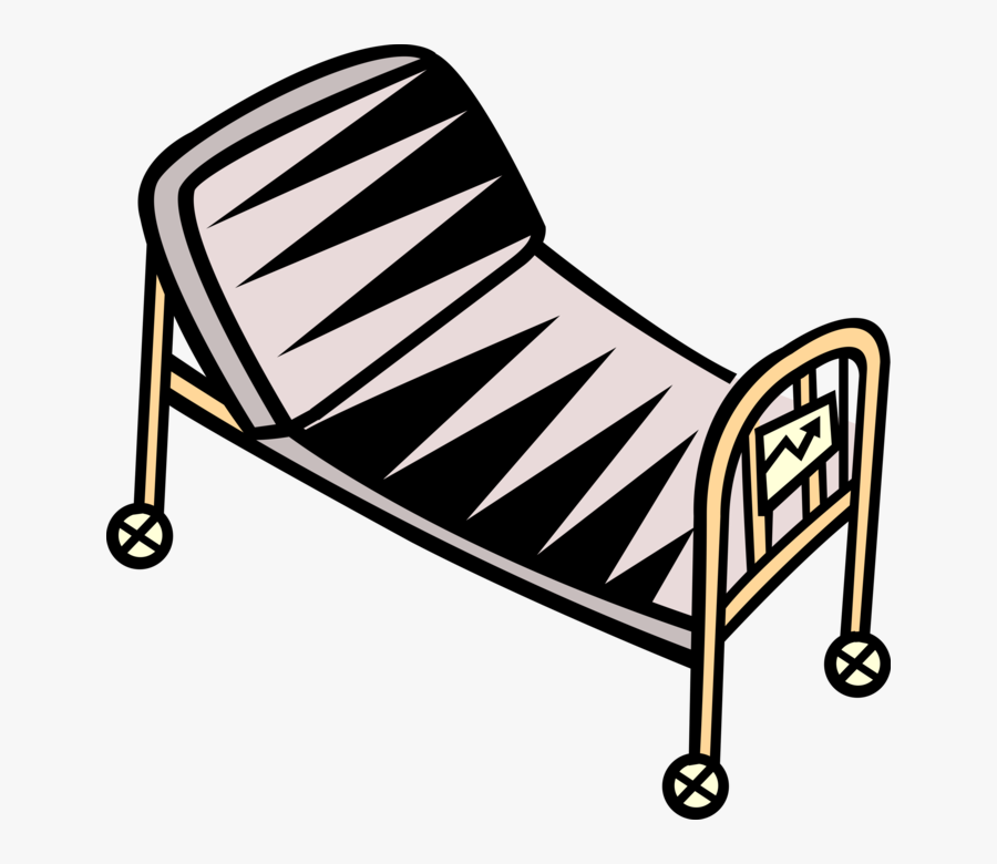 Vector Illustration Of Hospital Bed Wheeled Stretcher, Transparent Clipart