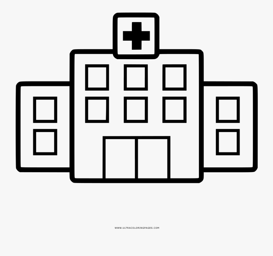 Hospital Coloring Page - Hospital Drawing Png, Transparent Clipart