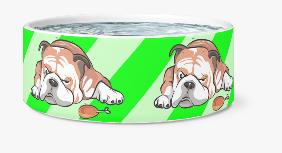 Hungry Bulldog Dog Bowl"
 Class= - Cartoon, Transparent Clipart
