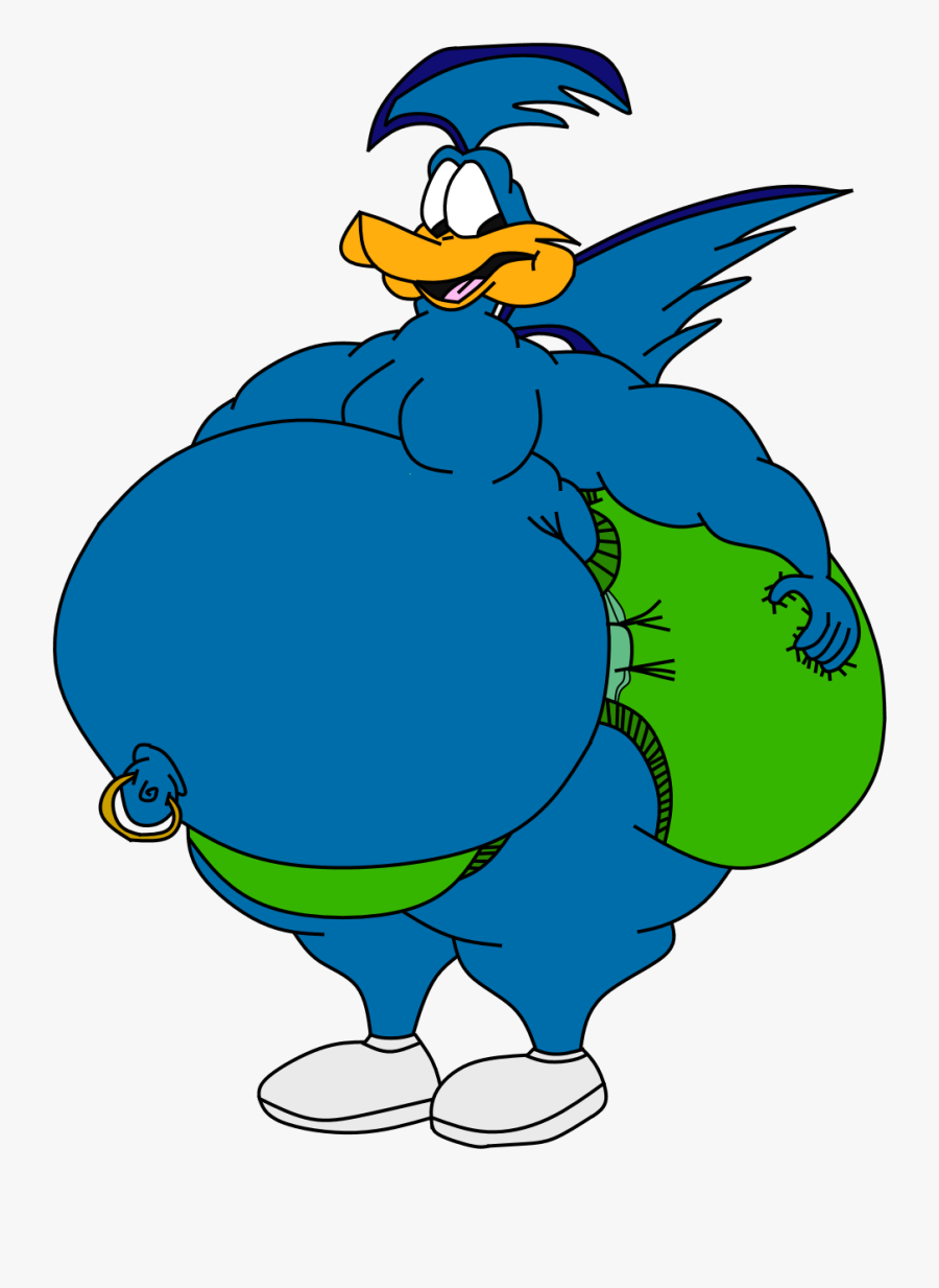 Even Fatter Road Runner - Cartoon Fat Roadrunner, Transparent Clipart