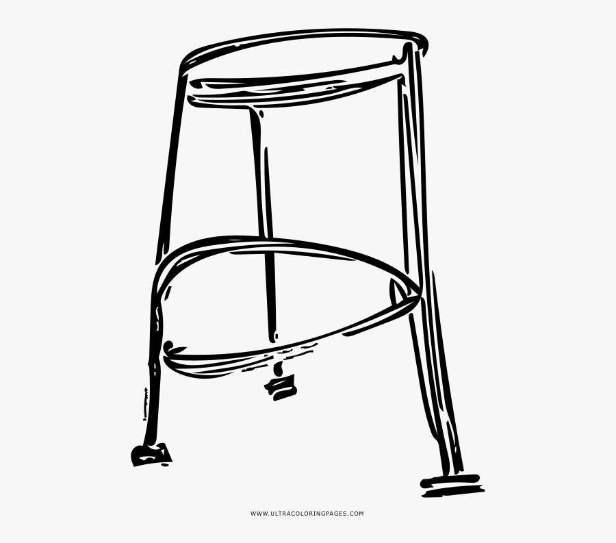 Stool Coloring Page - Bar Stool, Transparent Clipart
