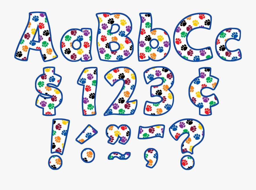 Tcr5348 Colorful Paw Prints Funtastic - Colorful Paw Prints Letters, Transparent Clipart