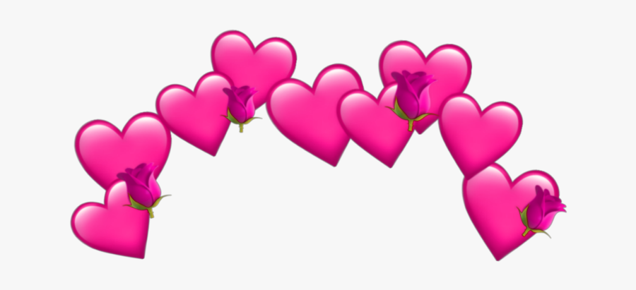 #pink #hearts #hearts #pinkhearts #pinkheart #emoji - Red Heart Crown Png, Transparent Clipart