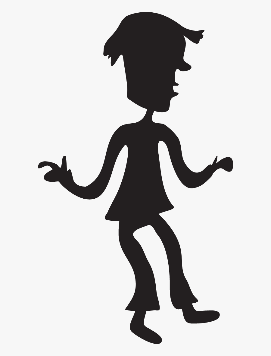 Woman And Man Silhouette Cartoon, Transparent Clipart