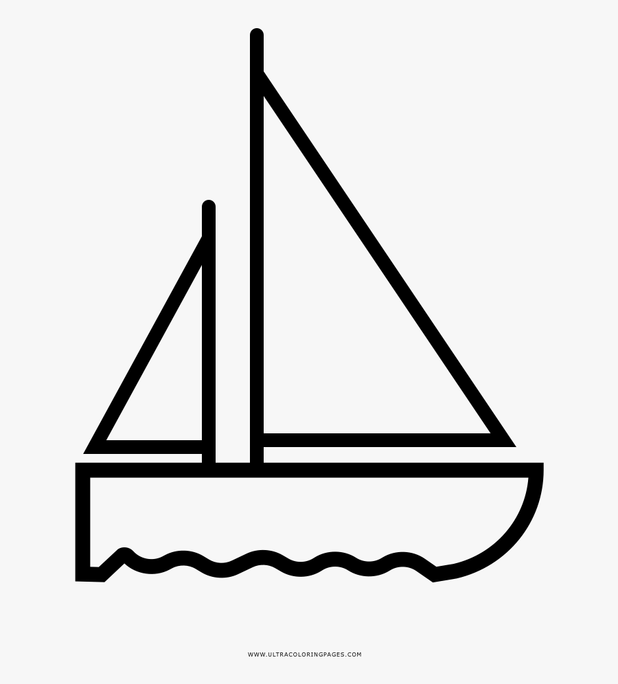 Sail Boat Coloring Page - Sail, Transparent Clipart