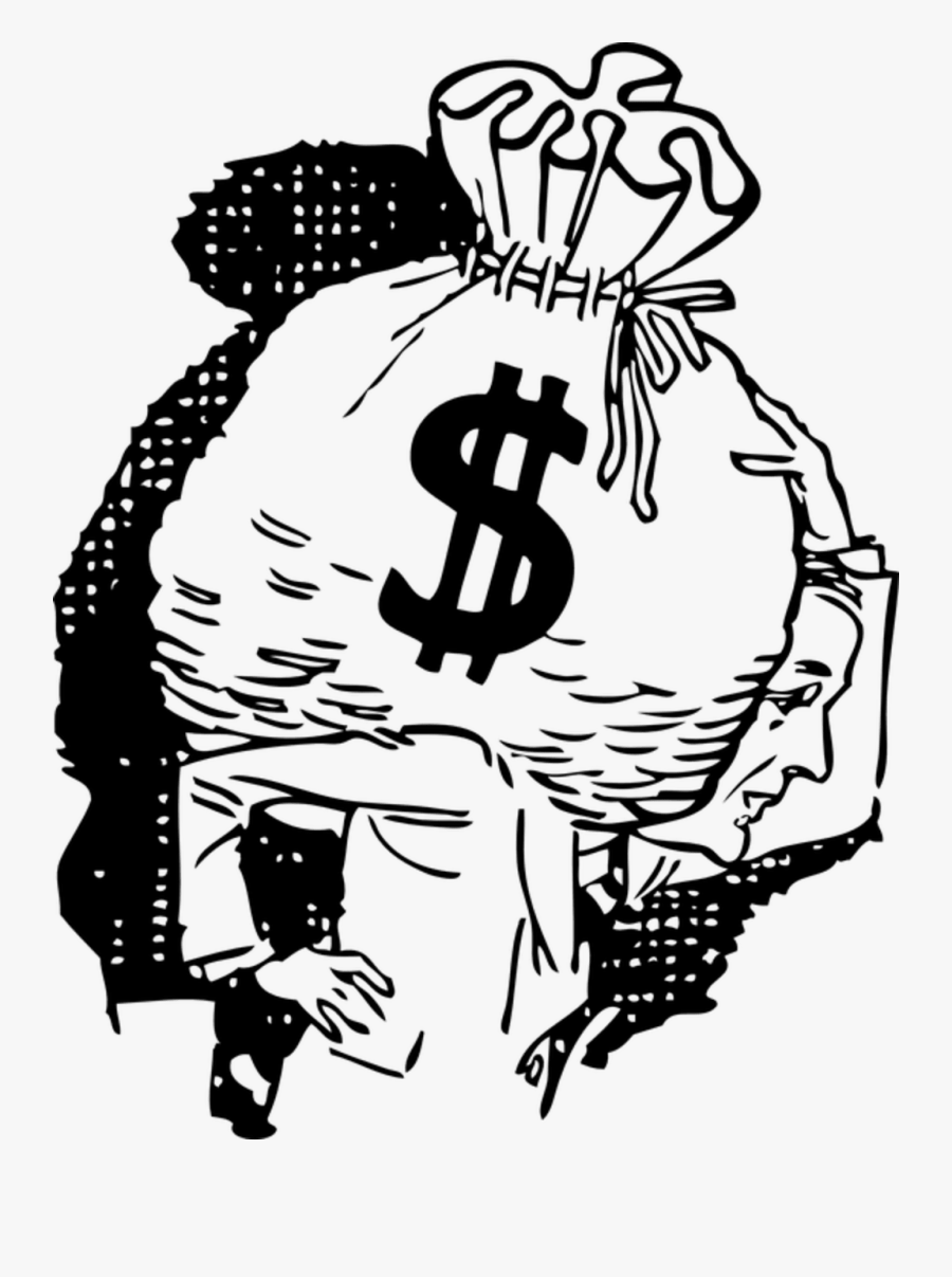 Man Carrying Money Bag, Transparent Clipart