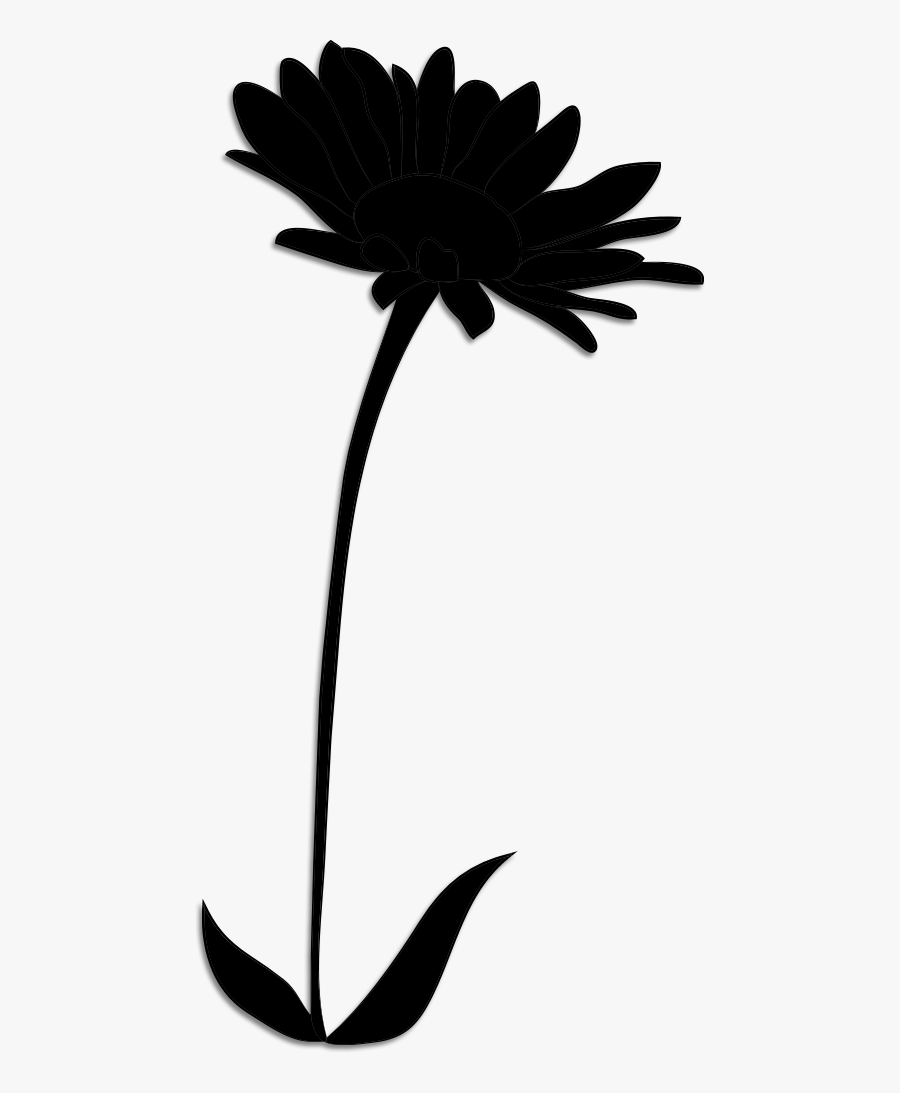 Clip Art Leaf Plant Stem Silhouette Line - Flower Stem Silhouette
