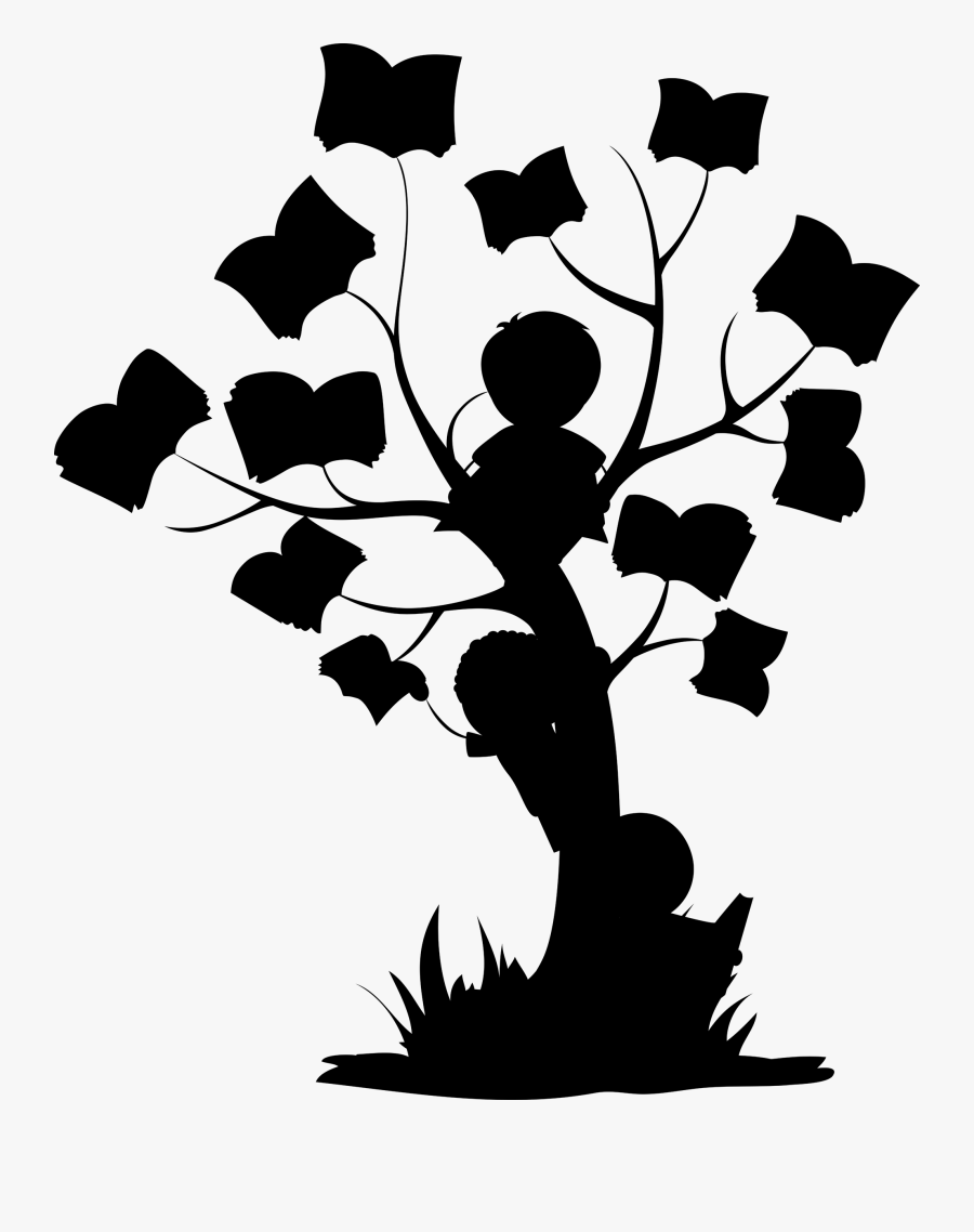 Kid Learning Silhouette - Clip Art Reading Books, Transparent Clipart
