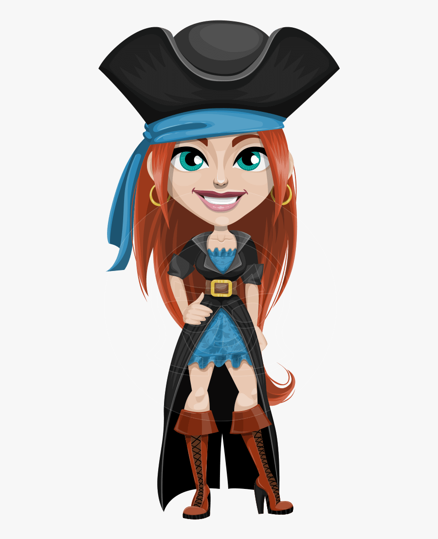 Woman Pirate Cartoon Vector Character Aka Brianna The - Female Pirate Cartoon Characters, Transparent Clipart