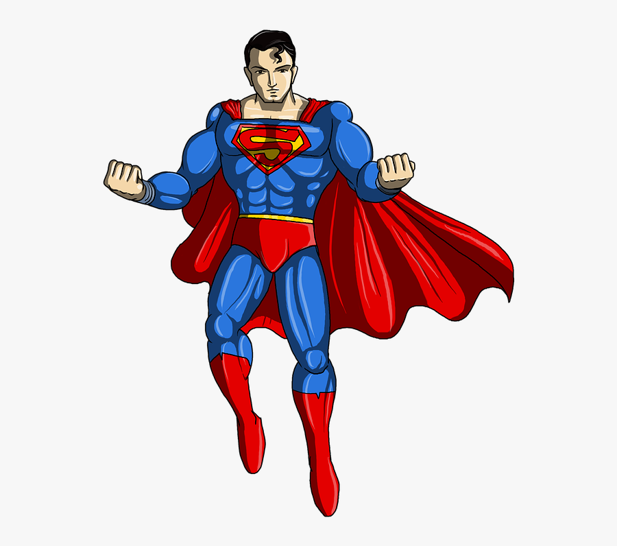 Superhero, Superman, Hero, Male, Strength, Brave - Draw Superman For Kids, Transparent Clipart