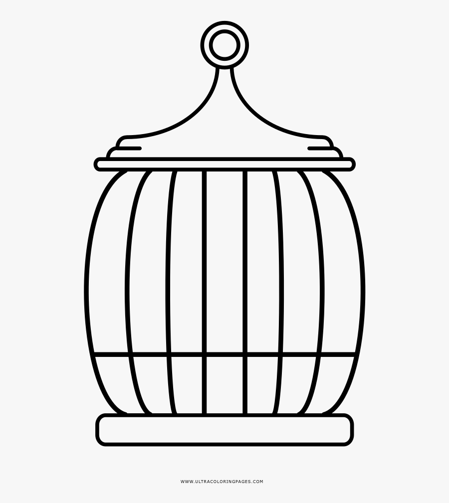 Bird Cage Coloring Page - Cage Coloring Page Png, Transparent Clipart