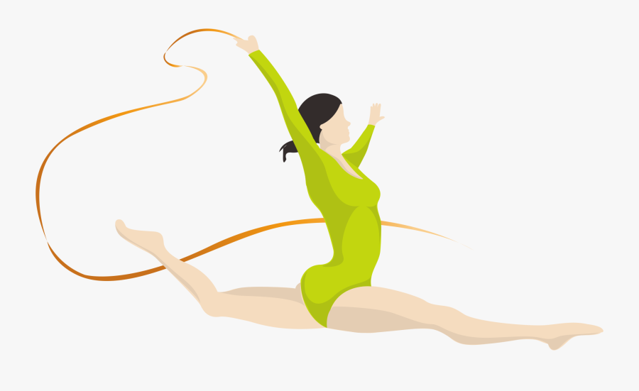 Gymnast Vector Rhythmic Gymnastics - Illustration, Transparent Clipart