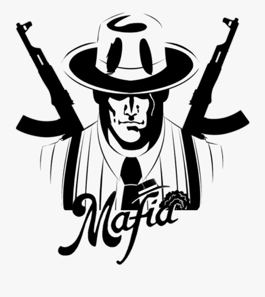 Cartoon Black And White Mafia, Transparent Clipart