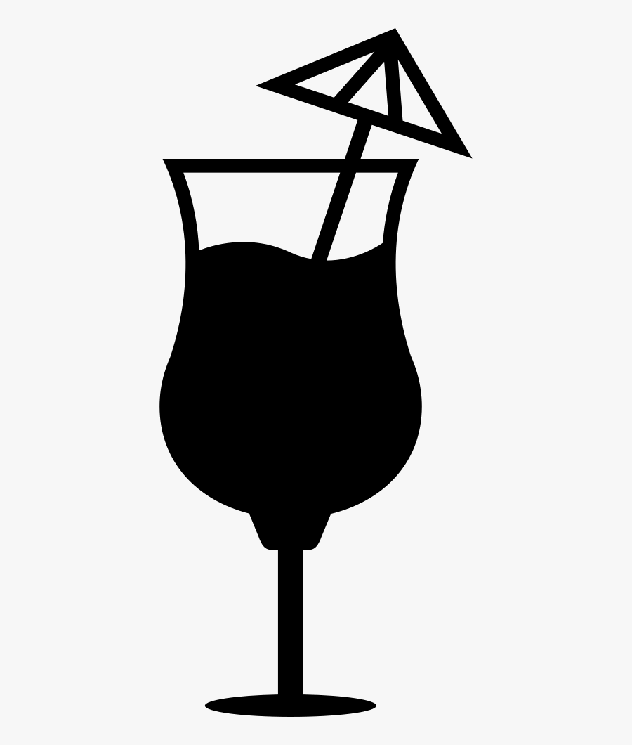 Transparent Drink Umbrella Png - Cocktail Glass Clipart Black And White, Transparent Clipart