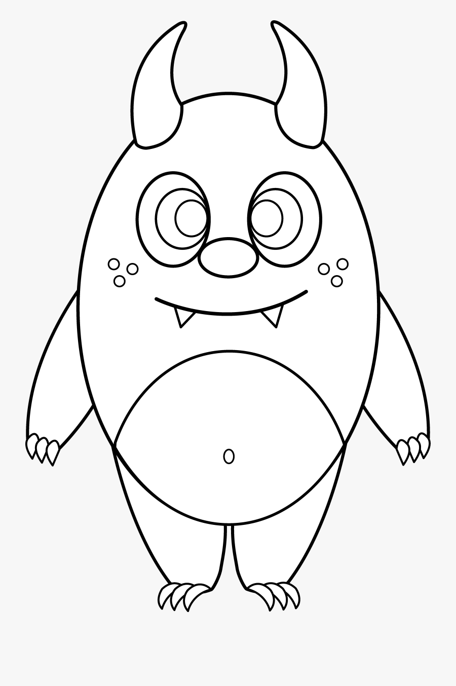 Silly Monster Coloring Pages - Cute Little Monsters To Draw, Transparent Clipart