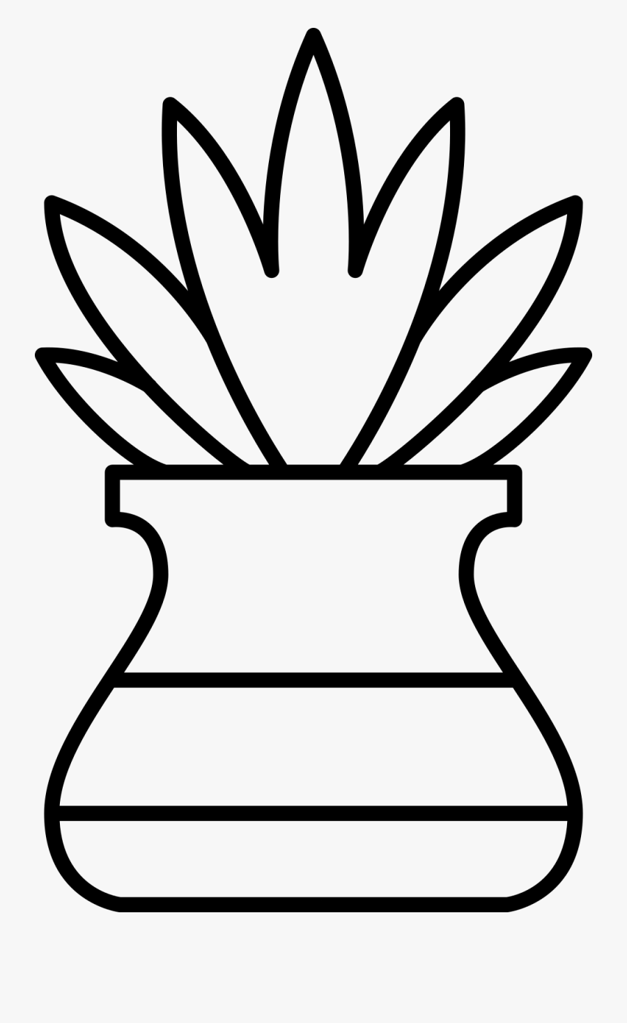 Potted Plant Coloring Page - Macetas Con Plantas Para Dibujar, Transparent Clipart