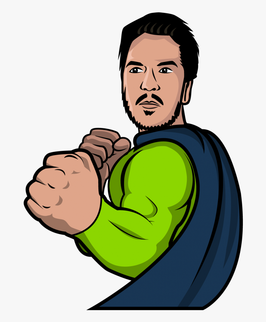An Aggressive Looking Man Has His Fists Ready - Illustration, Transparent Clipart