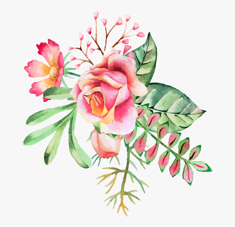 Watercolor Painting Flower Ink - Flower Watercolor Clipart Png, Transparent Clipart