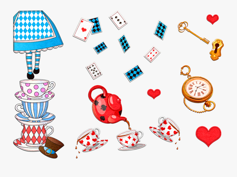Alice In Wonderland, Tea Party, Alice, Cards, Tea, Transparent Clipart