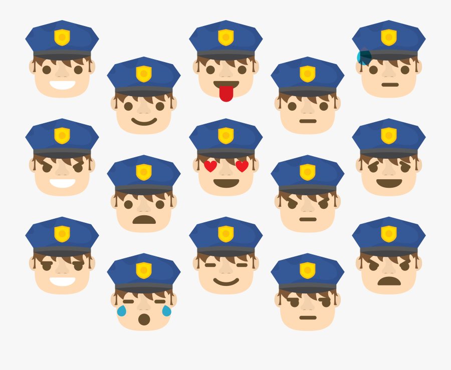 Emoticon Officer Smiley U - Imagenes De Un Policia Animado, Transparent Clipart