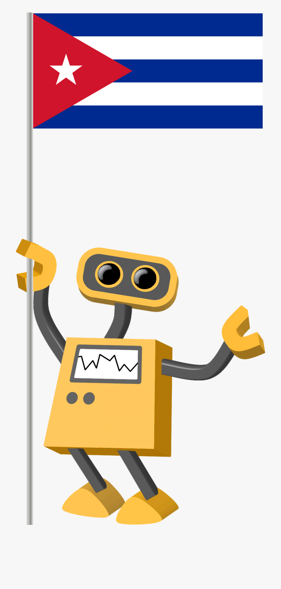 Robot With Stop Sign, Transparent Clipart