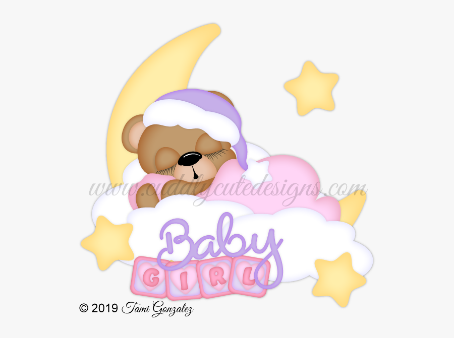 Baby Girl Bear - Girl Bear On Star Clipart, Transparent Clipart