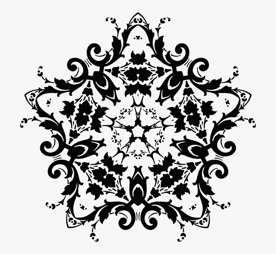 Clip Design Damask - Damask Flower, Transparent Clipart