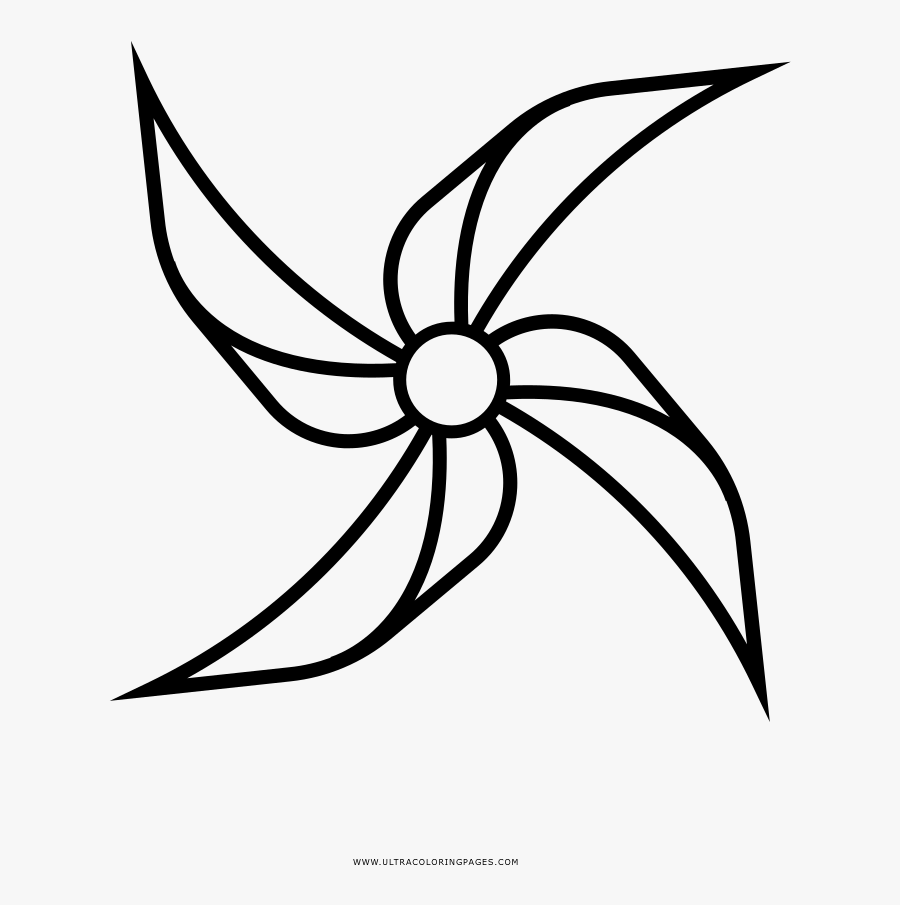 Pinwheel Coloring Page - Pinwheel White And Black, Transparent Clipart