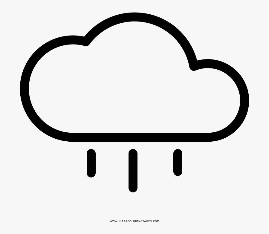 Rain Cloud Coloring Page - Line Art, Transparent Clipart