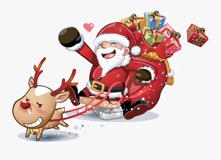 Drawn Duckling Santa Claus - Santa Claus Is Coming Gif, Transparent Clipart