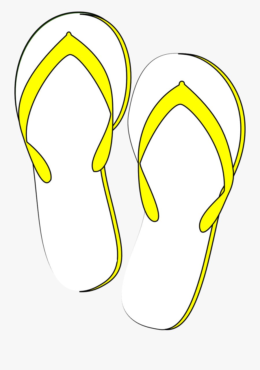 Thongs Flip Flops Yellow Free Picture - Gambar Sandal Jepit Animasi, Transparent Clipart