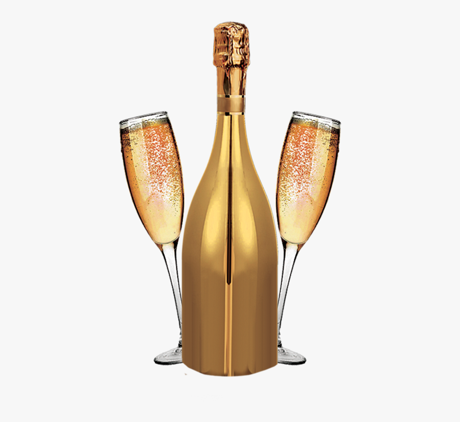 Gold Wine Glass Png - Transparent Background Champagne Bottles Png, Transparent Clipart