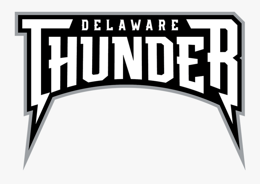 Delaware Thunder Text Logo, Transparent Clipart