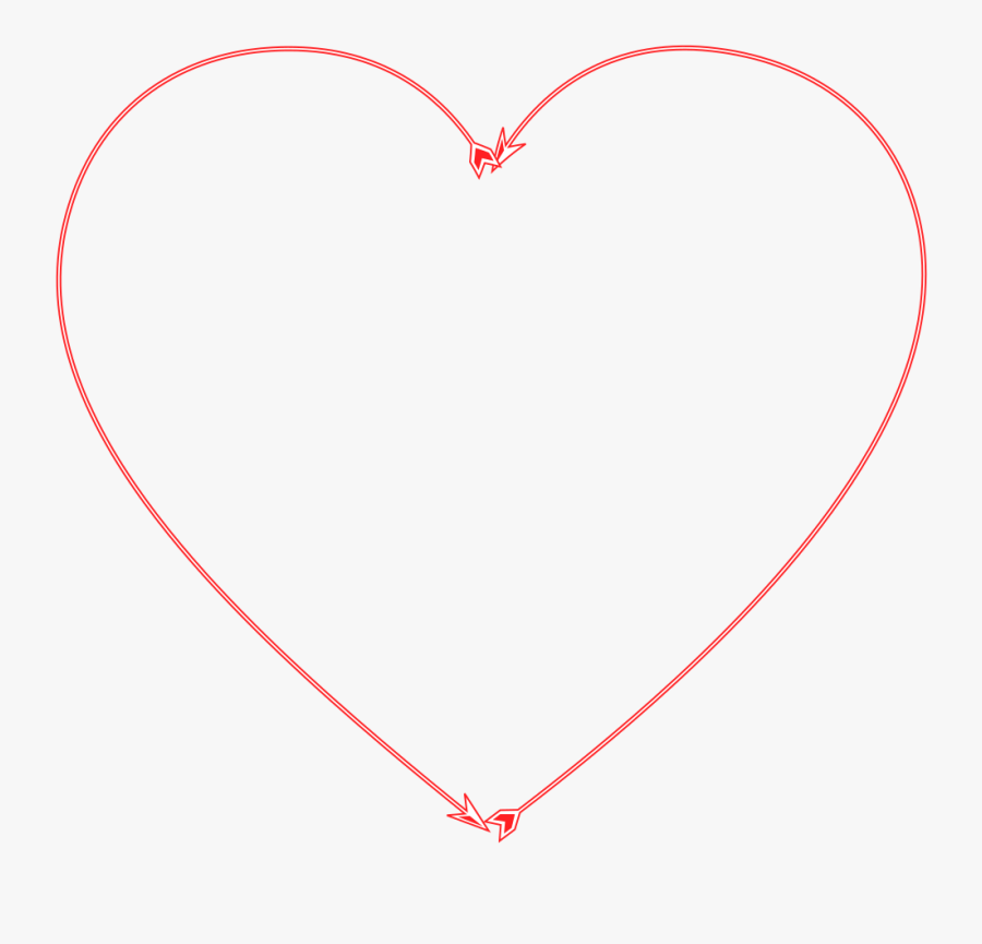 Arrow Heart - Red Transparent Heart Outline, Transparent Clipart