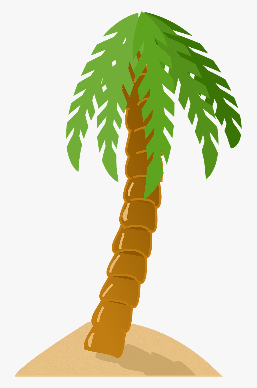 Palm Tree Exotic Tropical Island Green Sand Beach - Palm Tree Clip Art, Transparent Clipart
