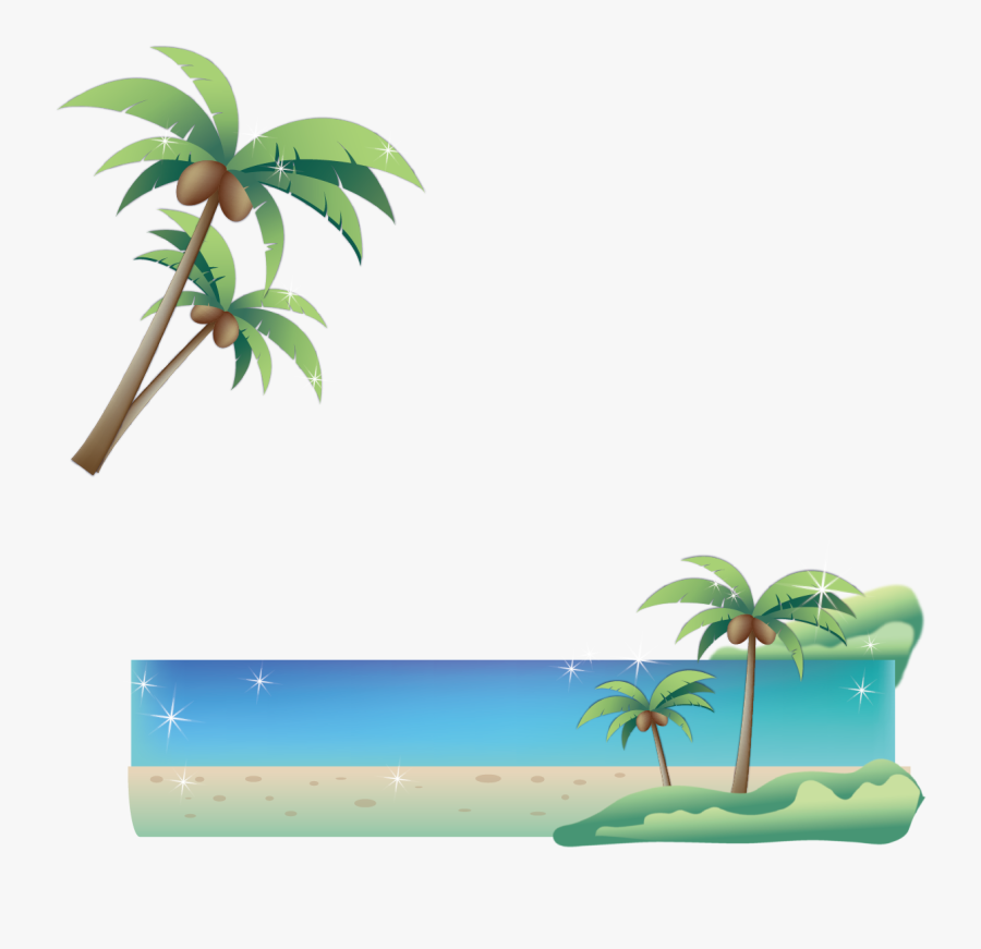 Transparent Coconut Tree Vector Png - Graphic Poster Palm Trees, Transparent Clipart