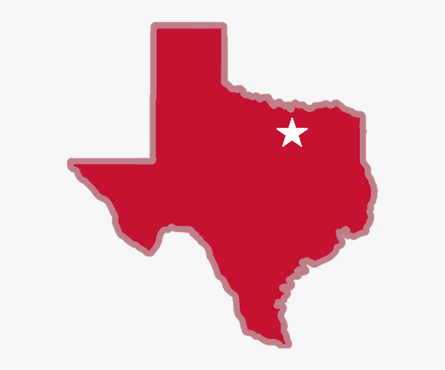 Image Of Texas With Star On Arlington - Houston Texas Map Heart, Transparent Clipart