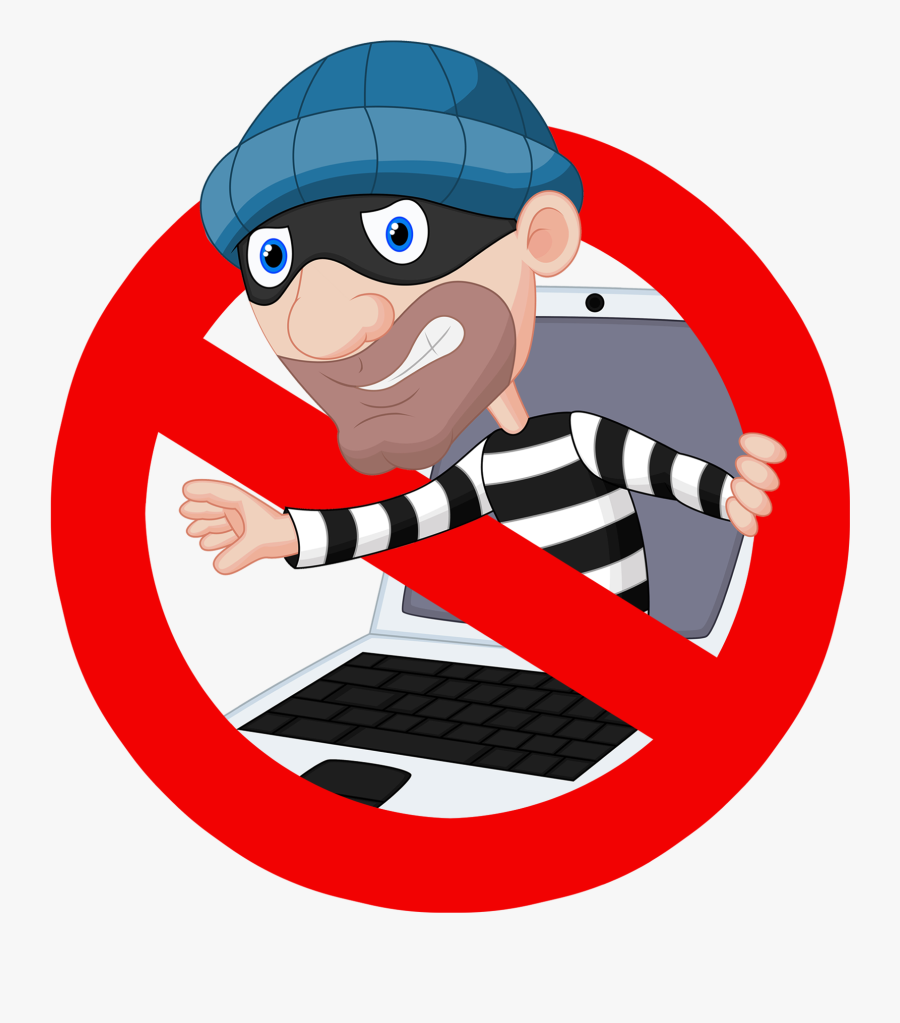 Computer Crime Cartoon, Transparent Clipart