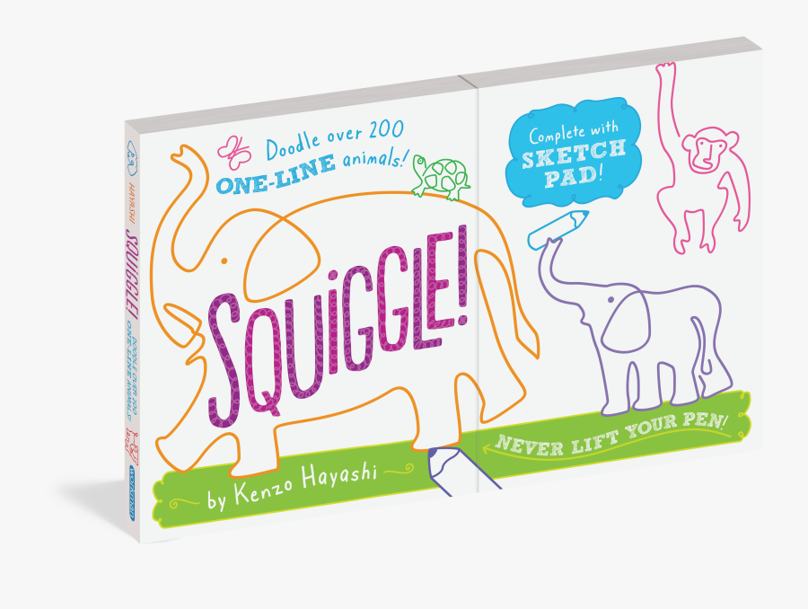 Cover - Squiggle! Doodle Over 200 One-line Animals!, Transparent Clipart