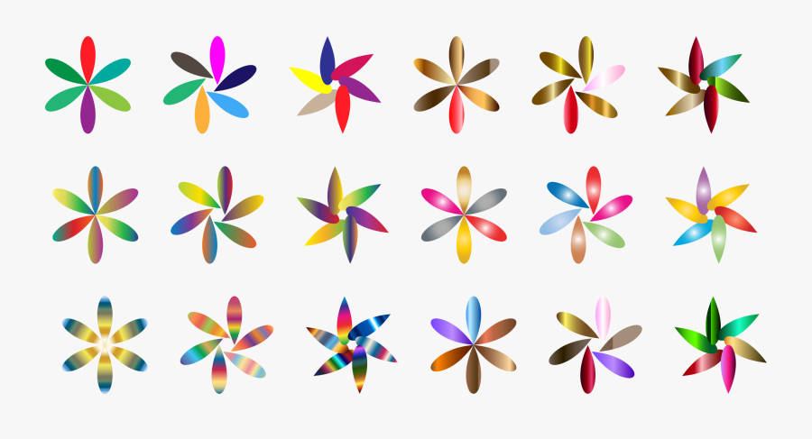 Simple Colorful Flowers Clip Arts - Snowflake, Transparent Clipart
