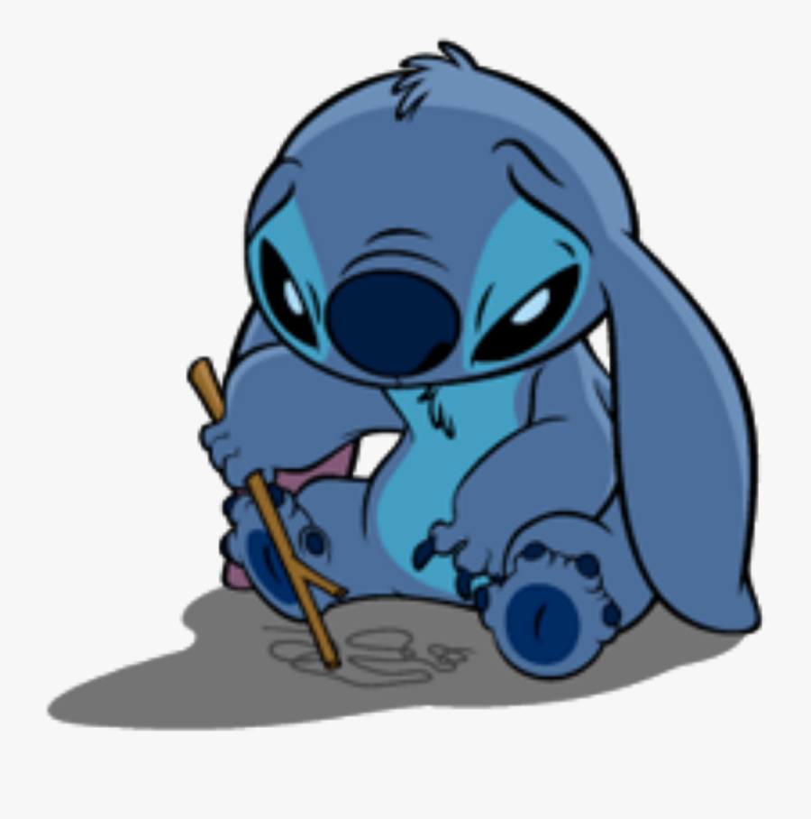 #stitch #stitchdisney #disney #cute #fanart #sad #liloandstitch - Stitch Stickers For Whatsapp, Transparent Clipart