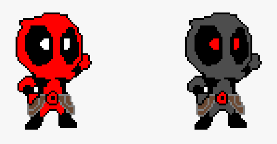 Deadpool Pixel Art Grid Easy, Transparent Clipart