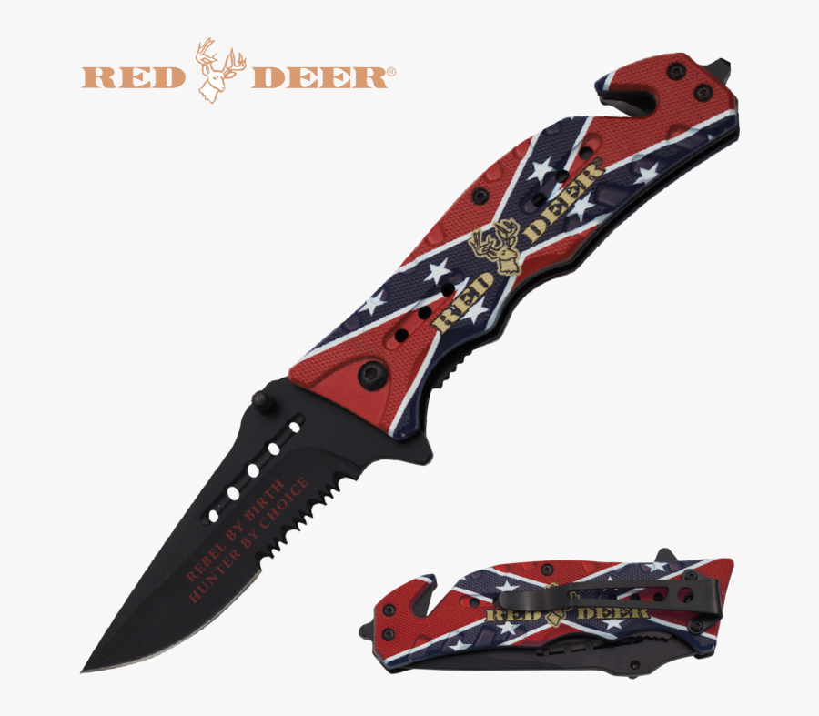 Red Deer Rebel Flag Red - Dont Tread On Me Knife, Transparent Clipart