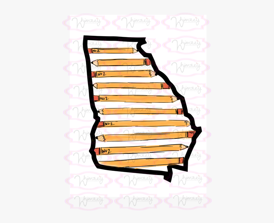 Georgia State Outline With Heart, Transparent Clipart