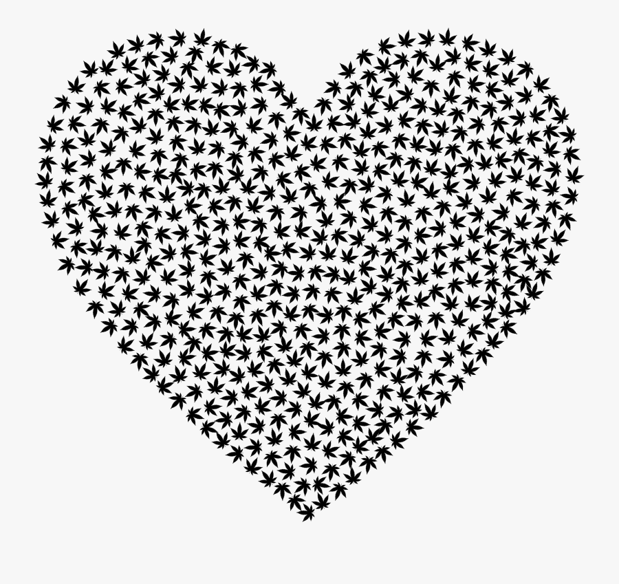 Marijuana Heart Clip Arts - Heart With Black Dots, Transparent Clipart
