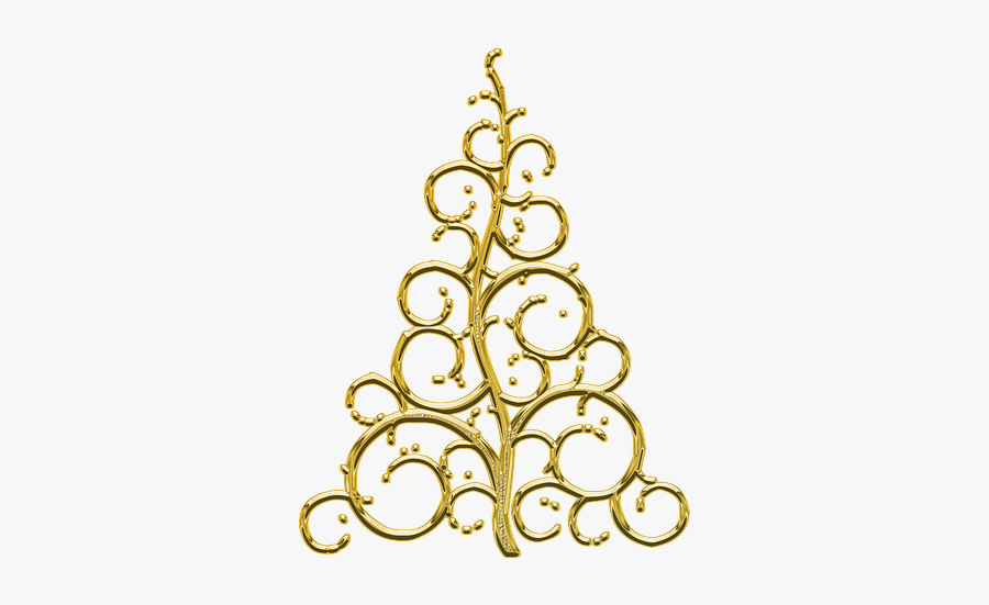 Gold Christmas Tree - Christmas Ornaments With Transparent Background, Transparent Clipart