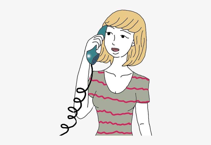 Girl Calling Friend - Clip Art Girl Having A Phone Call, Transparent Clipart